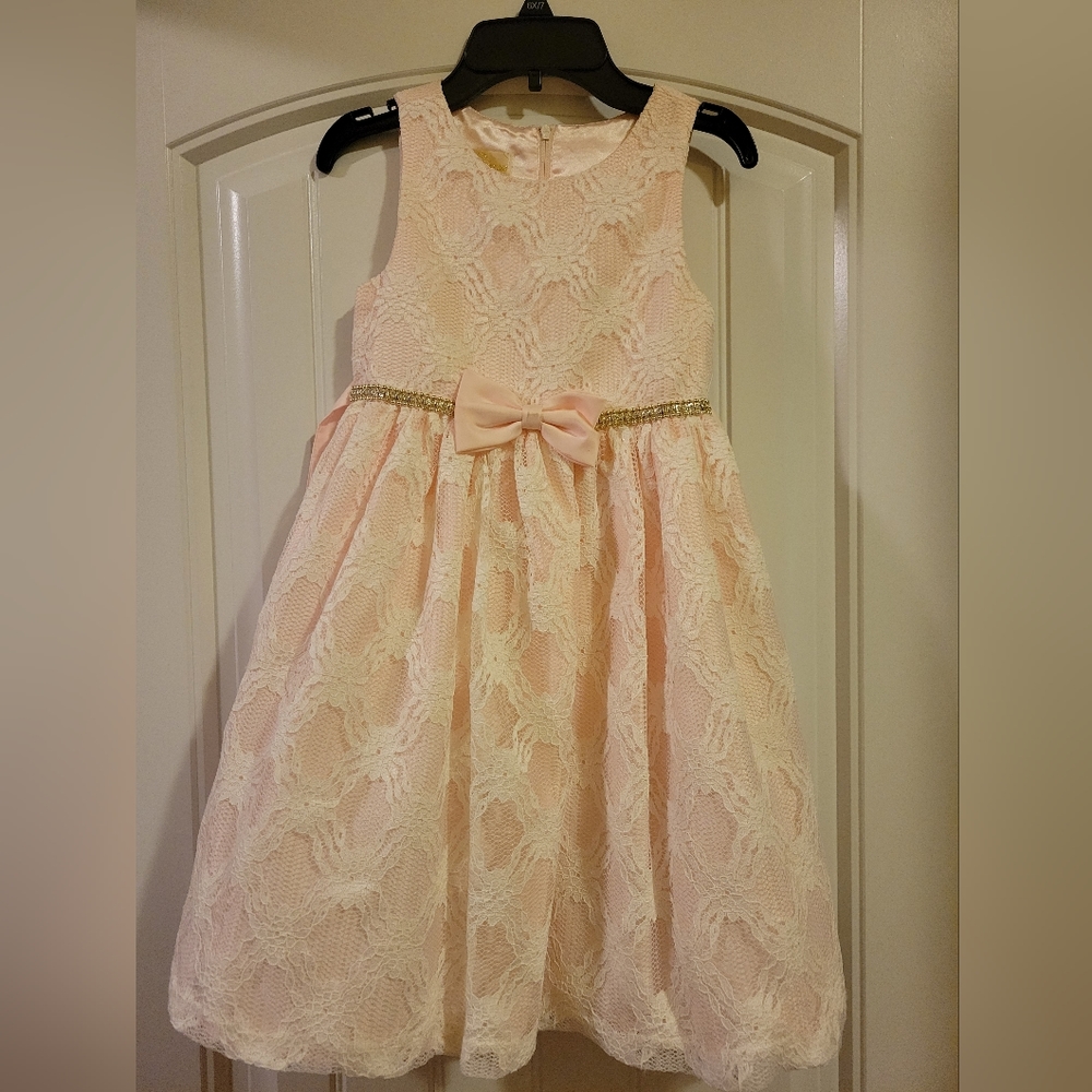 Girls Sleeveless Baby Pink Dress